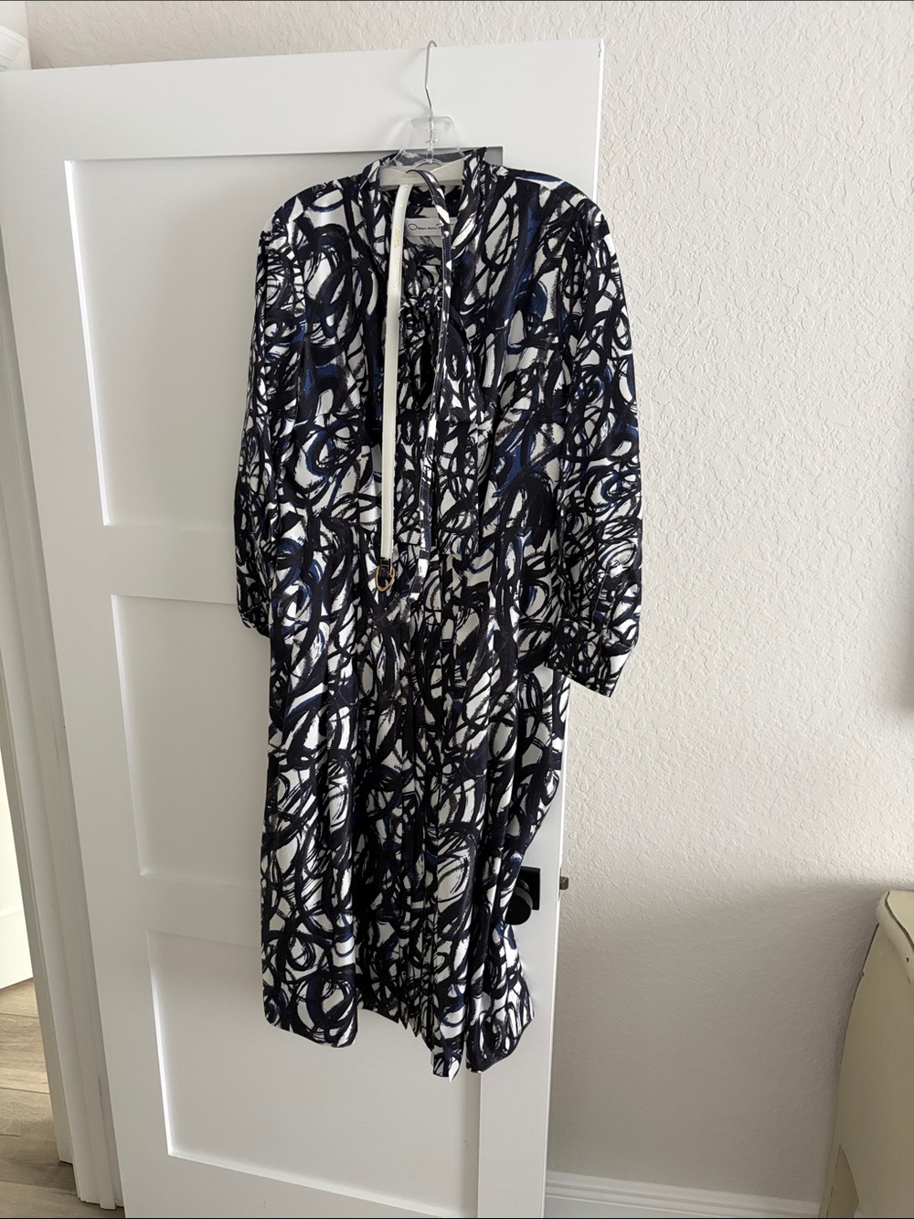 Oscar dela Renta Abstract Black & White Print Women's Dress
